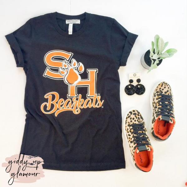 SHSU | SH Bearkats Logo Short Sleeve Tee Shirt in Black
