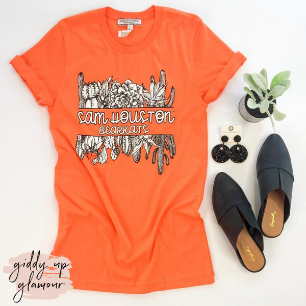 SHSU | Sam Houston Bearkats Cactus Short Sleeve Tee Shirt in Orange