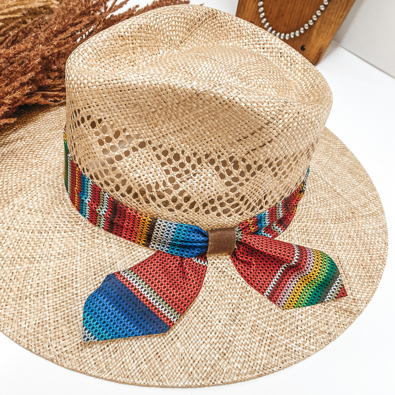 Charlie 1 Horse | Fiesta Straw Stiff Brim Hat with Serape Band in Natural