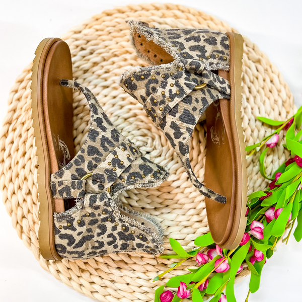 Very G | Life is a Journey Canvas Sandal with Studded Detailing in Leopard