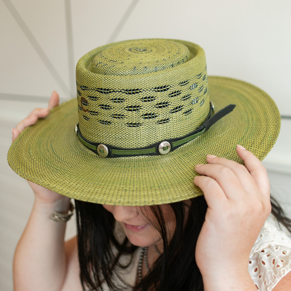 Charlie 1 Horse | Palm Beach Straw Hat with Concho Band in Olive