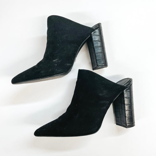 Model Shoes Size 10 | Without Limits Croc Heeled Mules in Black