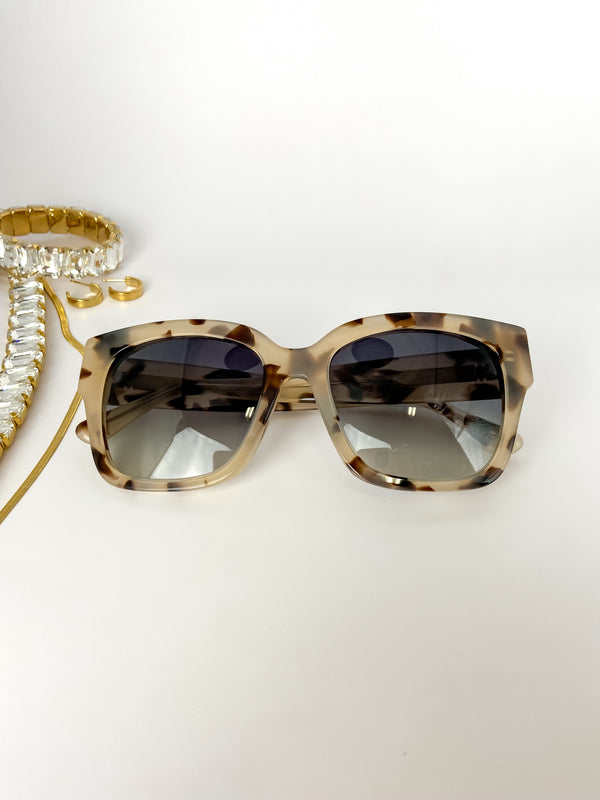 DIFF | Bella II Grey Gradient Lens Sunglasses in Cream Tortoise
