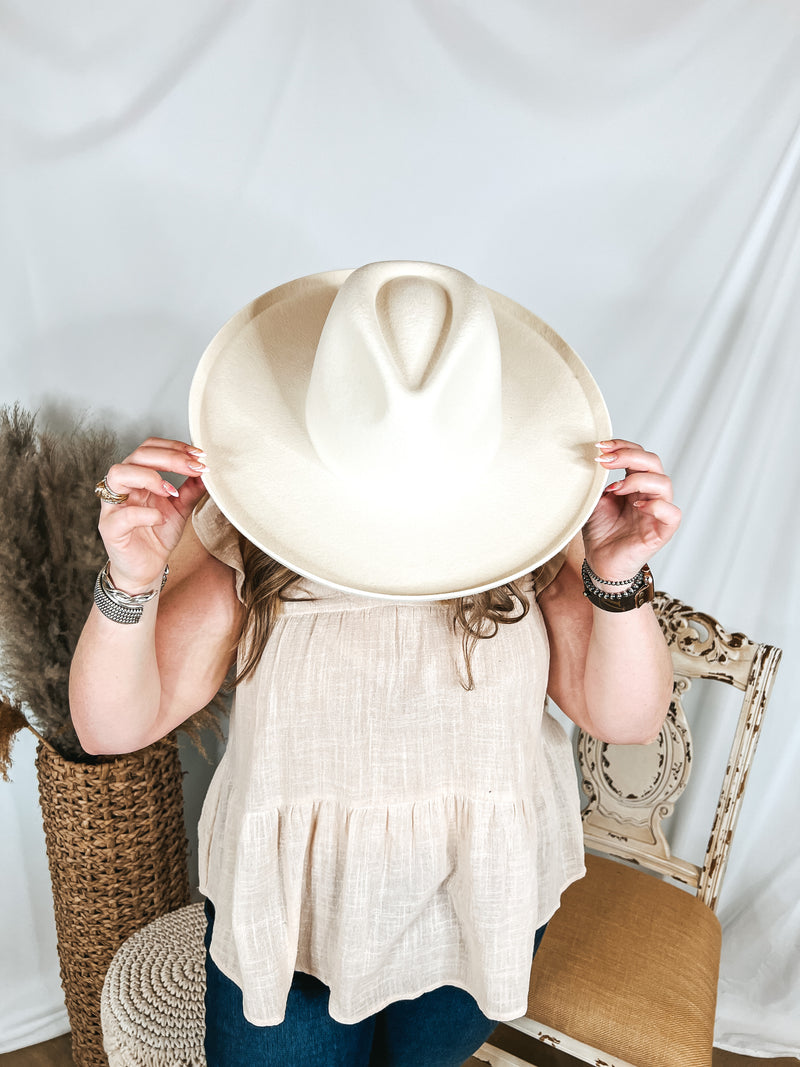 Lack of Color | Melodic Rancher Wool Felt Hat with Flicked Edge in Ivory
