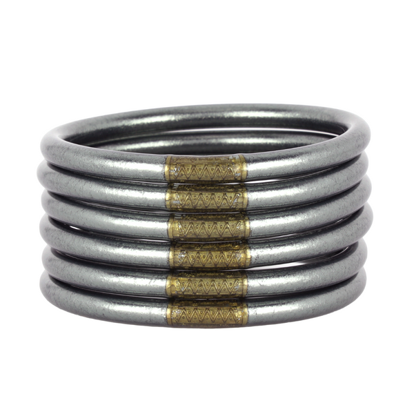 BuDhaGirl | Set of Six | All Weather Bangles in Graphite