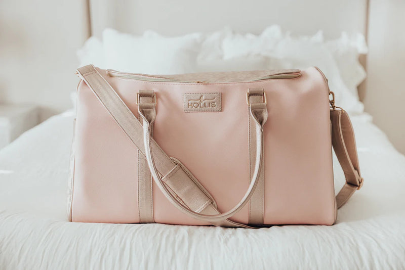 Hollis | Lux Weekender Bag in Blush