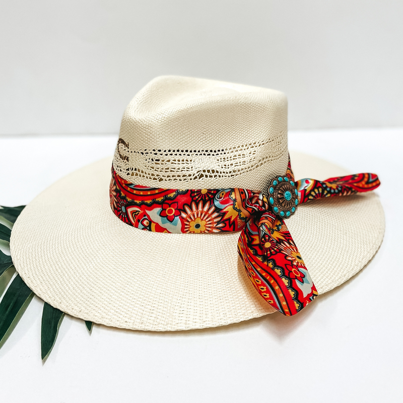 Charlie 1 Horse | Chisos Straw Stiff Brim Hat with Floral Band