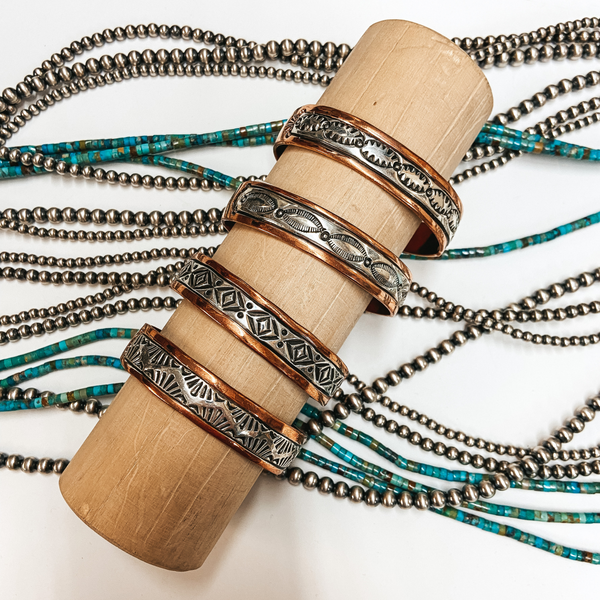 Charlene Little | Navajo Handmade Sterling Silver and Copper Cuff Bracelet