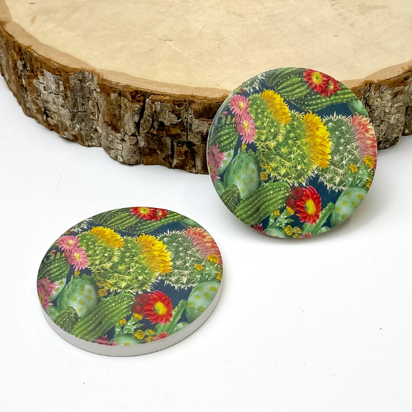 Set of Two | Colorful Cactus Car Coasters