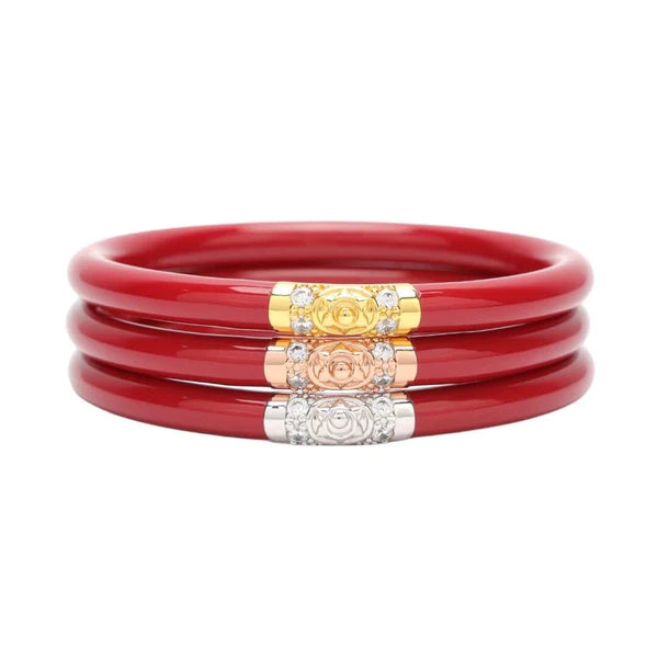 BuDhaGirl | Set of Three | Three Kings All Weather Bangles in Red