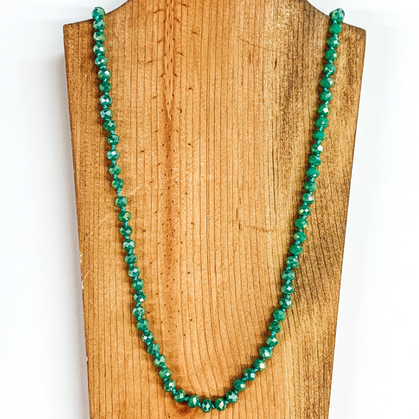 36 Inch 8mm Crystal Strand Necklace in Seafoam