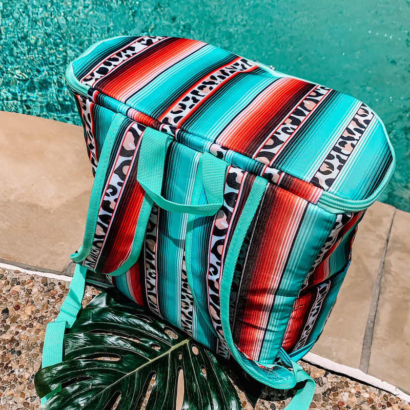 Here To Party Backpack Cooler in Serape and Leopard Print