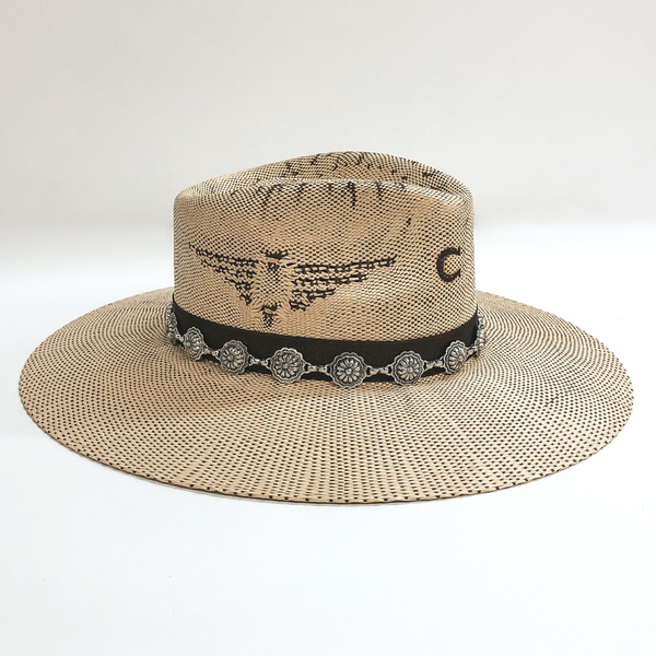 Silver Tone Circle Concho Hat Band