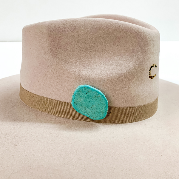 Faux Stone Slab Hat Pin in Turquoise