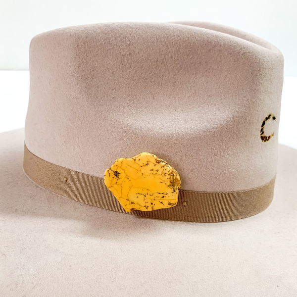 Faux Stone Slab Hat Pin in Yellow