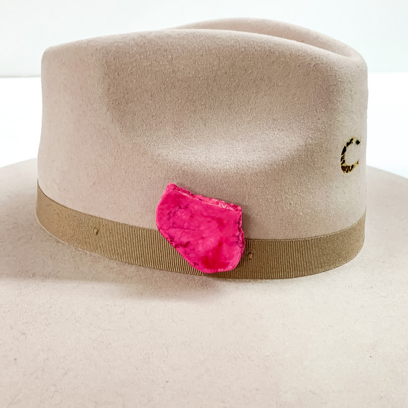 Faux Stone Slab Hat Pin in Pink