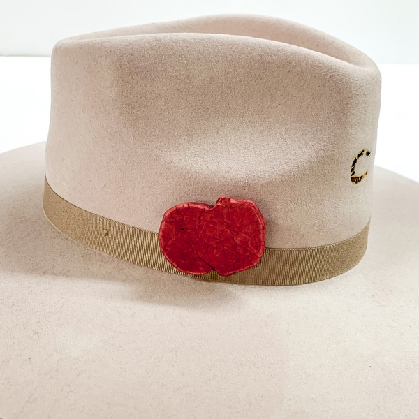 Faux Stone Slab Hat Pin in Red