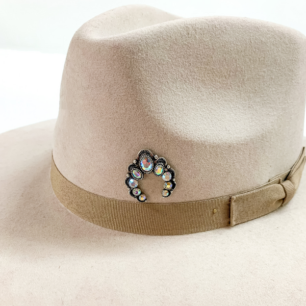 Naja Hat Pin with AB Crystals in Silver Tone