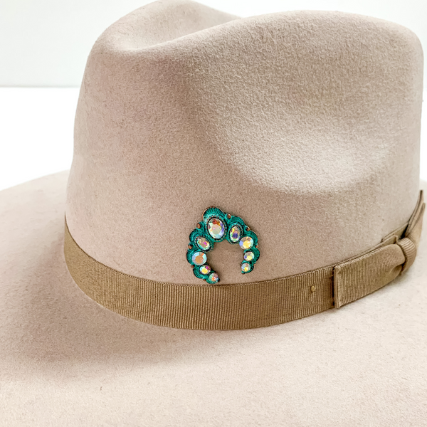 Naja Hat Pin with AB Crystals in Patina Tone