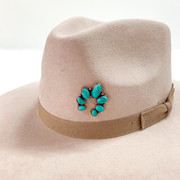 Naja Hat Pin with Turquoise Stones in Copper Tone