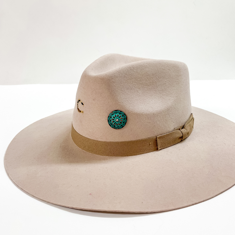 Patina Tone Engraved Concho Hat Pin