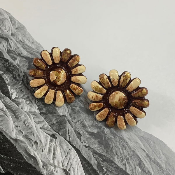 Jericho Clay Post Back Earrings in Brindle