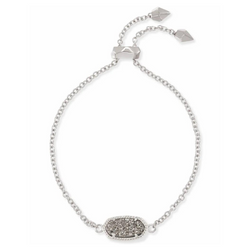 Kendra Scott | Elaina Silver Adjustable Chain Bracelet in Platinum Drusy
