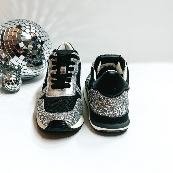 Vintage Havana | Rock Running Shoe in Black and Silver Glitter