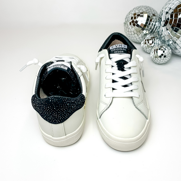 Vintage Havana | Raz Sneakers in White with Black Crystals