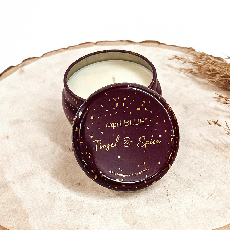 Capri Blue | 3 oz. Mini Tin Candle in Glimmer | Tinsel & Spice