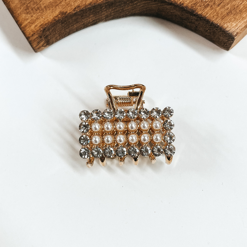 Dainty Rectangle Shaped Embellished Hair Clip