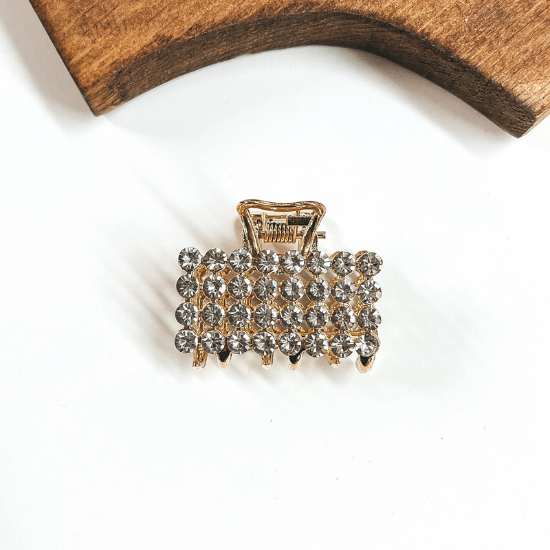 Dainty Rectangle Shaped Embellished Hair Clip