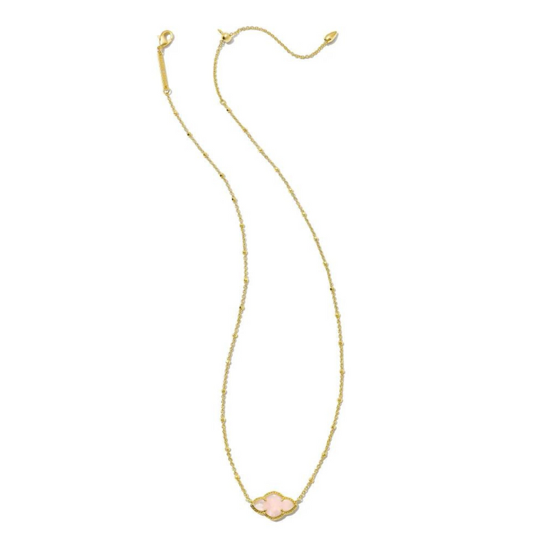 Kendra Scott | Abbie Gold Pendant Necklace in Rose Quartz