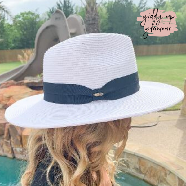 Throwing Shade Wide Brim Hat in Ivory