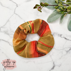 Handmade in Texas | Mojave Serape Scrunchie in Mustard