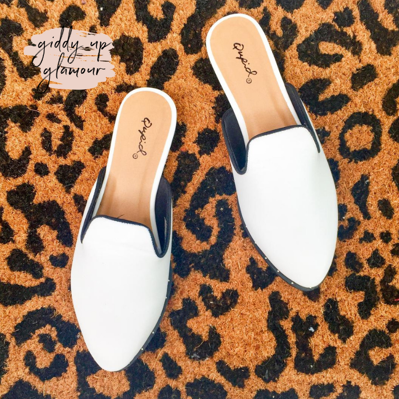 Last Chance Size 5.5, 6 & 6.5 | Meet Me in Malibu Flat Mule Slide On in White