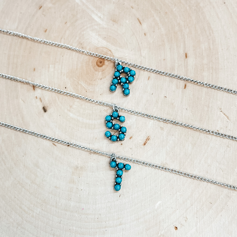 Mini Western Turquoise Initial Necklaces