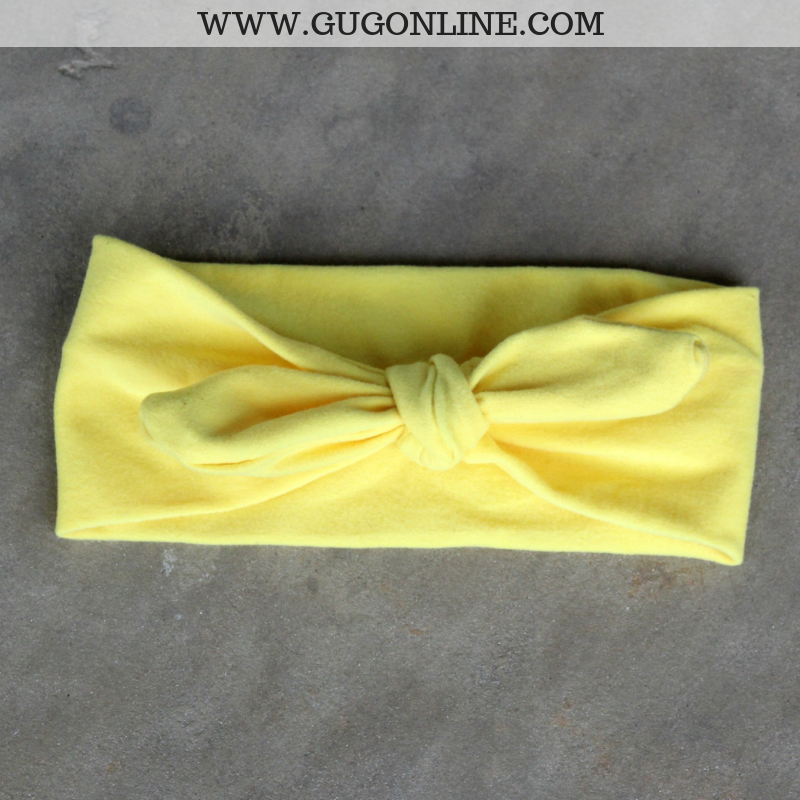 Girls Yellow Headbands Oversized Hair Bows