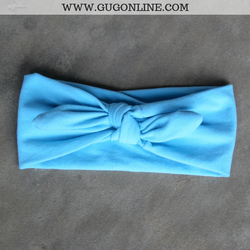 Girls Blue Headbands Oversized Hair Bows