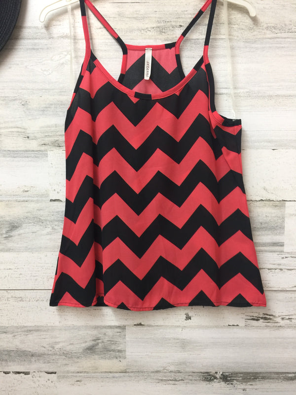 Chevron Spaghetti Strap Top in Coral