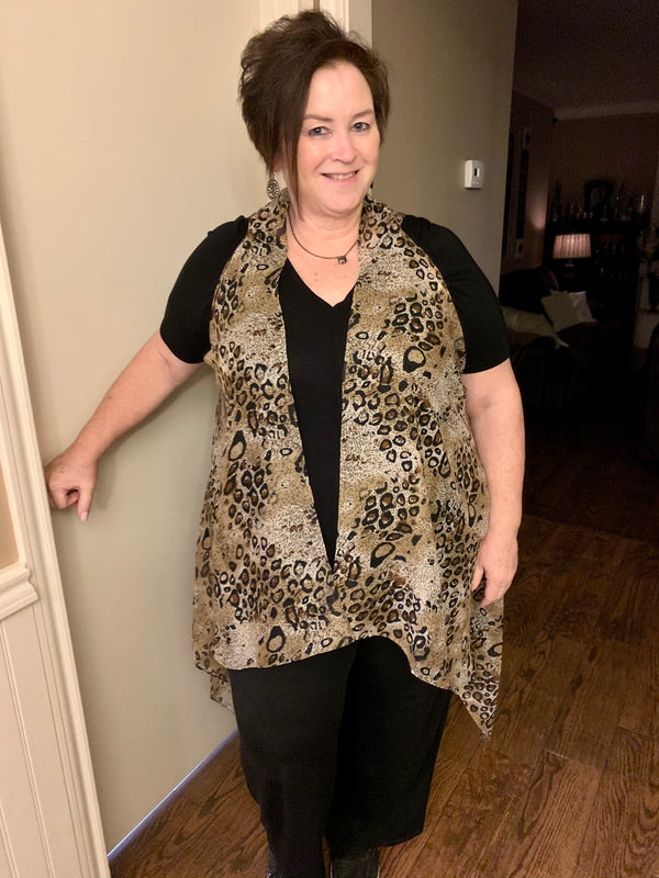 Can't Stop Won't Stop Sheer Leopard Vest