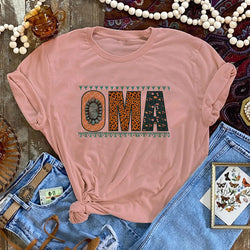 Online Exclusive | Oma Short Sleeve Graphic Tee in Desert Rose