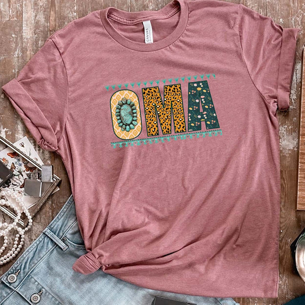 Online Exclusive | Oma Short Sleeve Graphic Tee in Mauve Pink