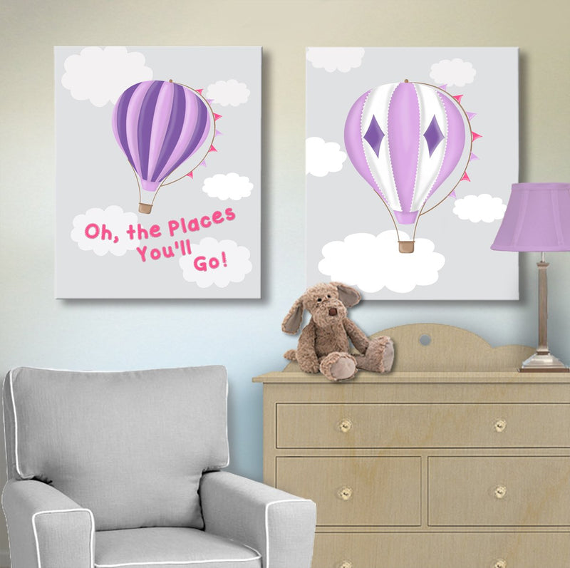 Elephant Dr 6 Sizes Giraffe Lion Set Of 3 Blush Pink Personalized Adventure Travel Wall Art Seuss Quote Hot Air Balloon Girls Bedroom Travel Themed Baby Nursery 