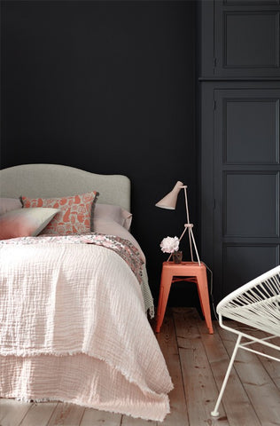 Bedroom Painted In Basalt by Little Greene Paint Company