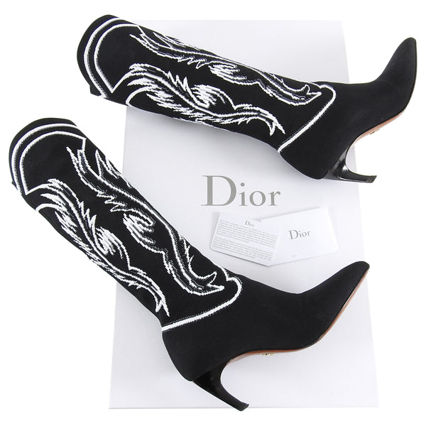 Christian Dior】western ジャガード knit boot-