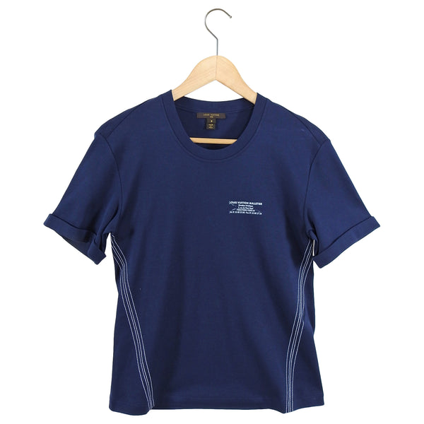 Louis Vuitton Navy Malletier Script T Shirt - S – I MISS YOU VINTAGE