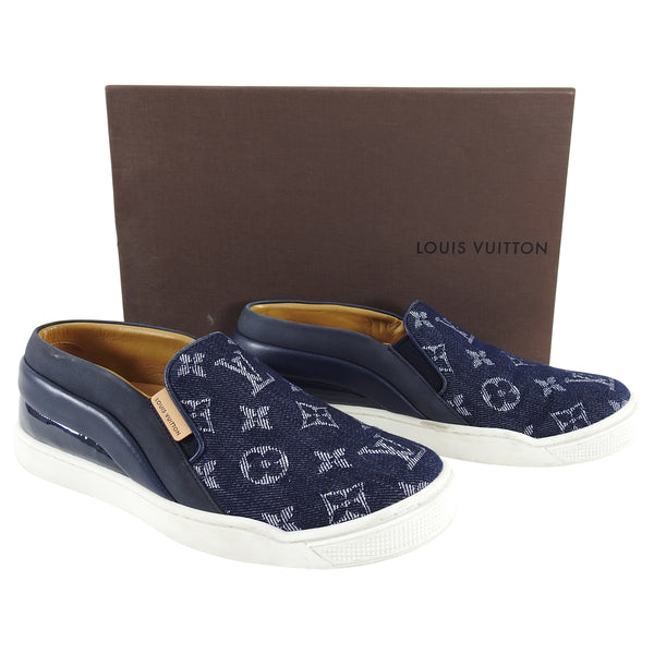 Louis Vuitton Denim Monogram Slip on Sneakers - 6 – I MISS YOU VINTAGE