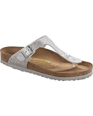 metallic silver birkenstocks