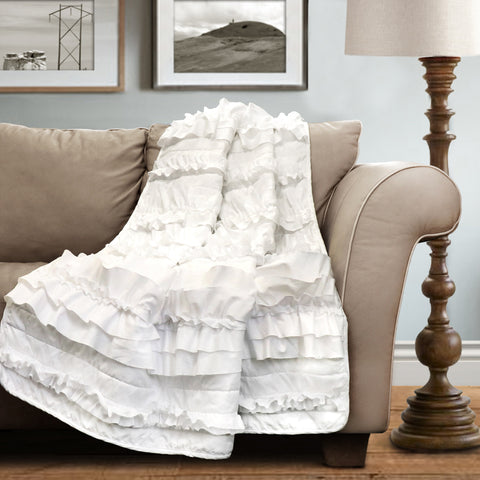 Belle White Throw by Lush Decor